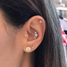 39 Cute Ear Piercing Ideas And Types Of Ear Piercings Edgiest Piercings Female Ear Pierci Ear Jewelry Types Of Ear Piercings Earings Piercings