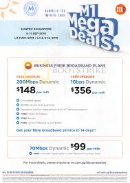 M1 Business Fibre Broadband Deals 148 00 200mbps Dynamic 356 00 1gbps Dynamic Comex 2016 Price List Brochure Flyer Image
