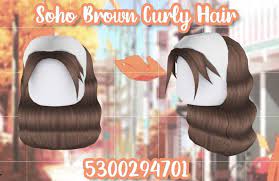 Bloxburg Hair Codes Brown Hair Roblox Brown Curly Hair Cap Hair