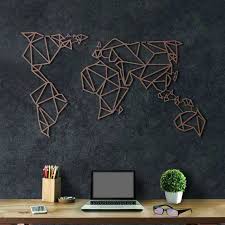 World Map Metal Art Wall Decor Home Decoration Special Design World Map Colors Matte Black Metallic B Gold Metal Wall Art Map Wall Decor Metal Wall Art