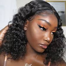 Hair is tapered on the sides behind the ear and left a bit longer in the back. Unice Hair Natural Looking Curly Bob African American Wig Curly Bob Human Hair Wig Unice Com