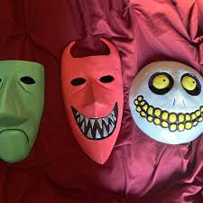 Lock, Shock, and Barrel Masks Inspired by the Nightmare Before Christmas