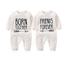 Culbutomind Born Together Friends Forever Cute Twins Baby Bodysuit New Born Twins Gift Clothes Buy Online In India At Desertcart