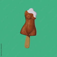 illustration chocolate ice cream , woman body, nude Stock Illustration |  Adobe Stock