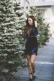 Holiday Guide Blue Velvet Blue Velvet Dress And Black Heels For A Holiday Outfit Dresses Under 100 Only He Winter Date Night Outfits Night Outfits Outfits