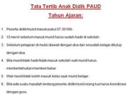 Contoh Tata Tertib Peserta Didik Dan Guru Paud Tk Ra Tahun Ajaran 2016 2017 Format Microsoft Word Guru