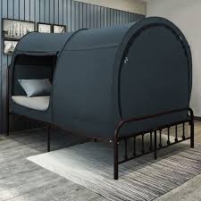 How to make a diy canvas canopy tent. Bed Canopy Tent W Indoor Curtains Mattress Not Included Twin Charcoal Walmart Com Walmart Com