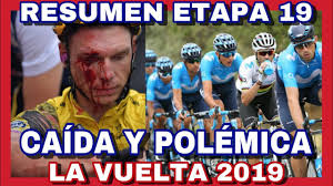 Primož roglič is the winner of la vuelta ciclista a españa 2019, before alejandro valverde and tadej pogačar. Resumen Etapa 19 La Vuelta A Espana 2019 Caida Con Polemica Del Movistar Youtube