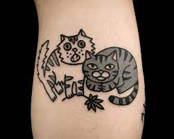 Animal Tattoos Made Endearing With Minimalism By Jiran Minimalist Tattoo Tattoos Kitten Tattoo
