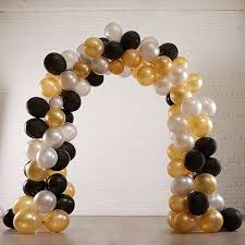 White Black And Gold Balloon Arch Black Gold Silver Balloon Arch Kit Party City Silver Balloon Black And Gold Balloons Black Gold Party