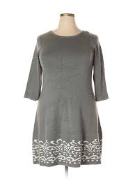 Details About Eliza J Women Gray Casual Dress 1x Plus