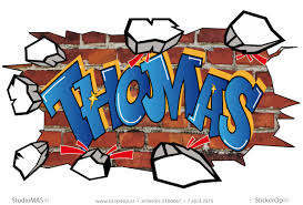 Muursticker Full Colour Graffiti Thomas Graffiti Graffiti Belettering Straatkunst Graffiti