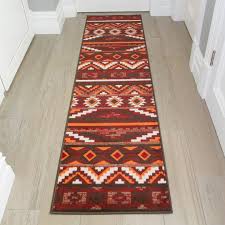 Enrich the decor of your interior space with the aztec red 7 ft. Red And Terracotta Aztec Runner Rug Milan Kukoon Rugs Official Online Store