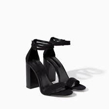 Ankle Strap Zara Black Sandals Image 2 Of Block Heel Strappy Sandal With Ankle Strap From Zara Sandalett Hal