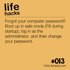 How to boot in safe mode from the command prompt. Forgot Your Computer Password Boot Up In Safe Mode F8 During Startup Log In As The Administrator And Then Life Hacks Nutzliche Life Hacks Tipps Furs Leben