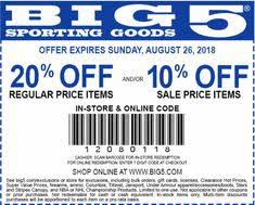 Big 5 Sporting Goods Coupon Codes Big 5 Sporting Goods Printable Coupons Fun Sports Coupons Big 5 Sporting Goods