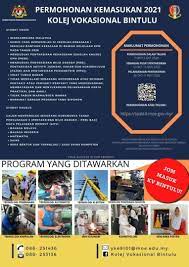 Jom masuk kolej vokasional!permohonan kemasukan ke sekolah khusus telah pun dibuka mulai 7 september 2020 sehingga 2 oktober 2020. Jom Masuk Kolej Vokasional Bintulu Bintulu News Page Facebook