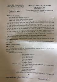 Ngày mai (3/6), các thí sinh có nguyện vọng thi vào trường thpt chuyên hà tĩnh sẽ thi 7 môn chuyên, trong đó, môn toán và ngữ văn thi vào buổi sáng và các. Ä'ap An Ä'á» Tuyá»ƒn Sinh Lá»›p 10 Mon Ngá»¯ VÄƒn NÄƒm 2018 Sá»Ÿ Gd Ä't Thai Nguyen Viá»‡t Nam Má»›i