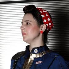 SALE Rosie the Riveter Costume Kit, Bandana in Red Polka Dot and Rosie Pin  and Name Patch for Halloween Costume, BASIC Kit