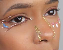 Bridge nose cuff set , No piercing needed, full nose cuffs, double nose  cuff, faux nose ring, fake piercing nose ring