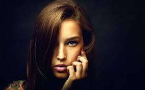 Models, celebrities, and other girls experimented with their hair to have a blue hue. Download Wallpapers Portrait Beautiful Girl Blue Eyes Brown Hair Look For Desktop Free Pictures For Desktop Free