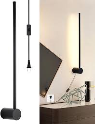 Wall sconce lights with on/off switch. Ditoon Modern Wall Sconce Plug In Led Matte Black Wall Lamp With Plug In Cord On Off Switch 21 5 8 Inches Lam In 2021 Plug In Wall Sconce Wall Sconces Black Wall Lamps