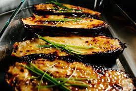 Oven Roasted Eggplant With Caramelized Miso Recipe I Am A Food Blog Recipe Oven Roasted Eggplant Eggplant Dishes Vegetable Recipes