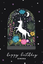 Happy Birthday Free Printable Unicorn Birthday Card Unicorn Globe Birthday Card Free Unicorn Birthday Cards Birthday Cards Cards
