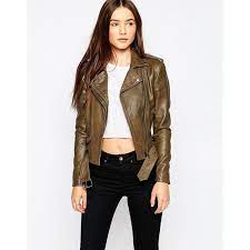 Muubaa Reina Leather Biker Jacket Coats Jackets Women Jackets Real Leather Jacket