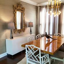 Shop tables, chairs, stools, china, cabinets, sideboards, servers, buffets, bars & bar carts. White And Gray Dining Room With Grasscloth Wallpaper Contemporary Dining Room