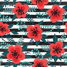 The most common white floral pattern material is cotton. Floral Pattern With Red Flowers Stock Vector Colourbox