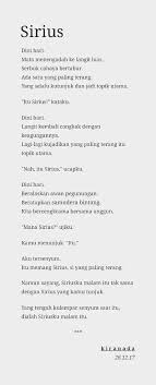 17 Sirius Me C K I R A 2 0 1 7 Poetry Bahasa Sirius Heart Love Puisi Cinta Bintang Stars Puisi Bintang Awan