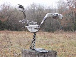 Golf Club Bird Metal Bird Sculpture Goony Bird Welded Metal Yard Art Garden Art Found Objects Metal Yard Art Golf Club Art Golf Clubs