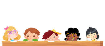 Niños escribiendo, dibujando, pensando, distraídos o dormidos sentados en pupitre en clase. En la escuela estudiando, haciendo deberes o un examen. - Buy this stock illustration and explore similar illustrations at Adobe