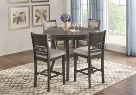 Brookgate Gray 5 Pc Round Counter Height Dining Set Dining Room Sets Round Dining Set Counter Height Dining Sets