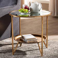 Tables Tamsin Antique Gold Mirrored Top Accent Table W Tray Shelf In 2020 Gold Accent Table Accent Table Contemporary Accent Tables