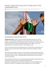 Since our very first broadcast in 1996, democracy now! World S Largest Democracy Set To Celebrate Her 73rd Independence Day By Ssmirror Issuu