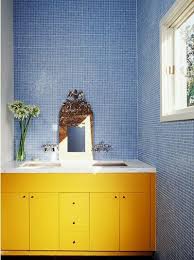Fun Bright Bathroom Yellow Bathrooms Trendy Bathroom Tiles Yellow Cabinets