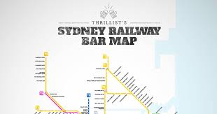 The map covers the metropolitan sydney region of the state of new south wales in eastern australia. Sydney S Trains Bar Map Thrillist