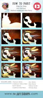 How To Paint A Native American War Pony Step By Step Art Painting Tools Diy Art Painting Love Canvas Painting