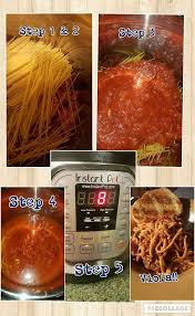 Instant Pot Spaghetti Step 1 Add Raw Meat And Break Up With Spatula Step 2 Break Spaghetti Noodles Or Add Instant Pot Recipes Pot Recipes Instant Recipes