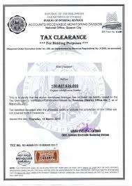 A tax clearance certificate is required when tendering for government business contracts, and when seeking citizenship, residency, and the extension of work permits. How To Secure A Tax Clearance For Bidding In The Philippines