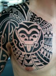 Snakehead polynesian with spear head tattoo. Irish Street Tattoo The Rock Style Freehand Polynesian Chest Irish St Tattoo