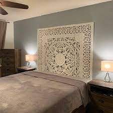 King Bed Headboard With Frame Wood Carving Mounted Wall Art Etsy Headboards For Beds Carved Headboard King Size Bed Headboard