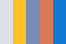 On the right, we use a palette that uses brighter colors to. Orange Blue Gold Color Palette