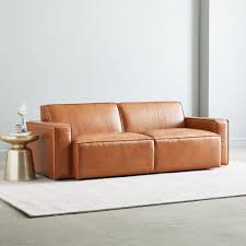 Flared arm tuxedo knole style sofa. Sedona Leather Sofa