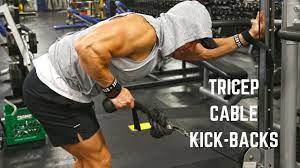 The two arm triceps kickback is usually done with dumbbells or. How To Kill It With Tricep Cable Rope Kick Backs Youtube