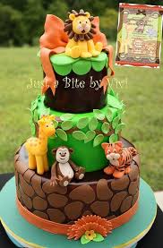 1st Birthday Cake For Baby Boy 1 Year With Name Jungle Vero 1 Zoo Cake Jungle Cake Shower Cakes