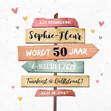 Uitnodiging Verjaardag Vrouw Hip Met Houten Kaartje2go