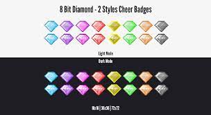 Twitch Cheer Badges 8 Bit Pixel Diamond Twitch Cheer Twitch 8 Bit